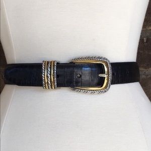 Brighton Navy Blue Leather Belt ML/32